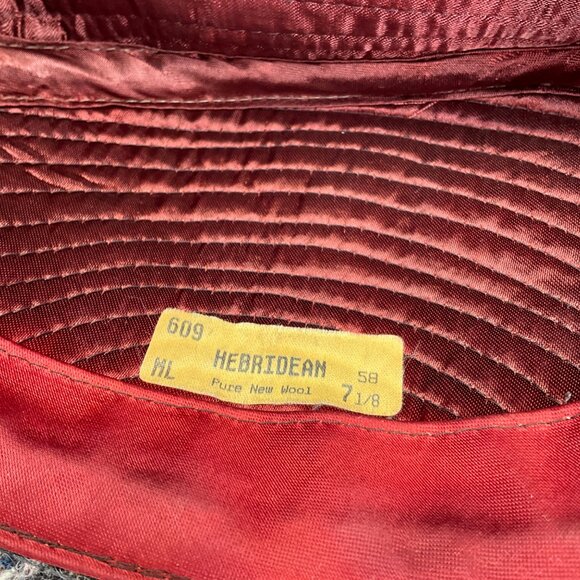 Harris Tweed Brown Tweed Fedora100% Wool 7 1/8 Made in Scotland - Picture 7 of 7